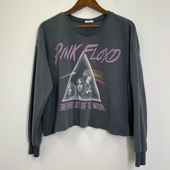 Pink Floyd - The Dark Side Of The Moon Pink Floyd Graphic Crop Sweatshirt Large - Picture 8 of 10